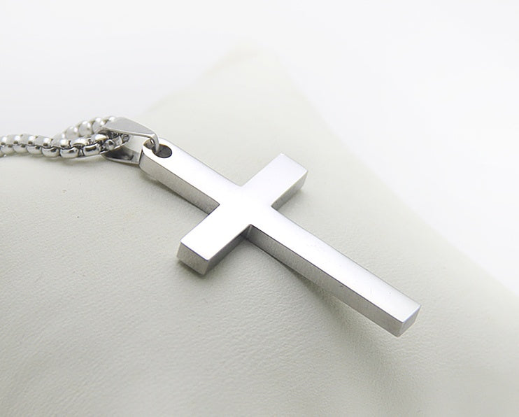 Stainless Steel Cross Necklace – Christian Faith Pendant – Durable Men’s & Women’s Religious Jewelry