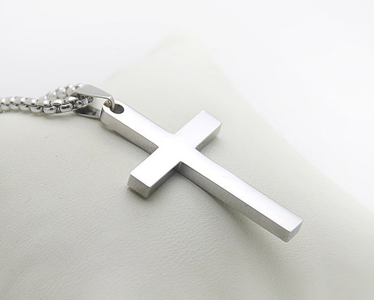 Stainless Steel Cross Necklace – Christian Faith Pendant – Durable Men’s & Women’s Religious Jewelry